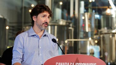 Canada's Prime Minister Justin Trudeau visits the Big Rig Brewery in Kanata. (Reuters)