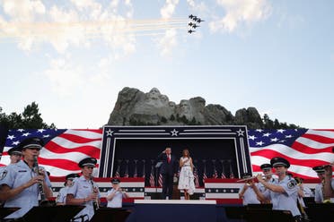 US President Trump and first lady Melania Trump attend South Dakota's US Independence Day Mount Rushmore fireworks celebrations at Mt. Rushmore in South Dakota. (Reuters)
