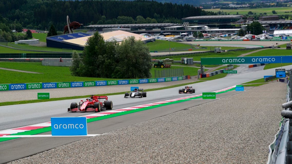 Saudi Aramco at the race track in Austria. (Supplied)