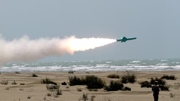 An Iranian locally made cruise missile is fired during war games in the northern Indian Ocean and near the entrance to the Gulf, Iran, June 17, 2020. (WANA via Reuters)
