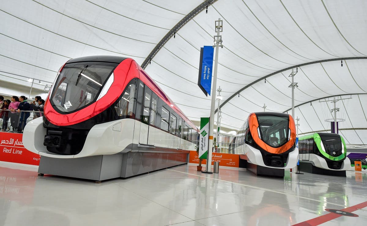 This picture taken on December 9, 2019 shows a view of the driverless rolling stock mockups of the new Riyadh Metro in the Saudi capital. (AFP)