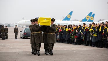Memorial ceremony for the Ukrainian victims of Iran plane crash at the Boryspil International Airport, outside Kiev. (Reuters)