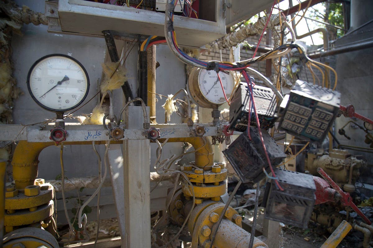 A picture taken on July 7, 2020, shows the site of an explosion at an oxygen factory in town of Baqershahr, south of the capital Tehran. An explosion killed two people before dawn at a factory south of Iran's capital, state media reported, blaming human error for the latest in a string of blasts in the Islamic republic. (Fars News/AFP)