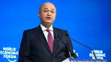 Iraq's President Barham Salih attends a session at the 50th World Economic Forum (WEF) annual meeting in Davos, Switzerland, January 22, 2020. REUTERS/Denis Balibouse