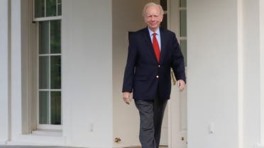 Former Connecticut Sen. Joe Lieberman leaves the West Wing of the White House in Washington on May 17, 2017. (AP)