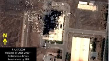 Figure 2. The ICAC Building as it appeared in this July 4, 2020 CNES/Airbus satellite image acquired the day after the explosion and fire. (Screengrab: Institute for Science and International Security report.)