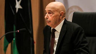 Libya's Parliament Speaker Aguila Saleh Issa arrives in Geneva for ceasefire talks