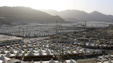 A picture taken June 23, 2020 shows pilgrims housing tents located between the holy sites of Arafat and Mina in Saudi Arabia's holy city of Mecca. (AFP)