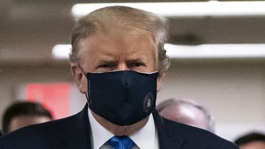 US President Donald Trump wears a mask as he visits Walter Reed National Military Medical Center in Bethesda, Maryland' on July 11, 2020. (AFP)