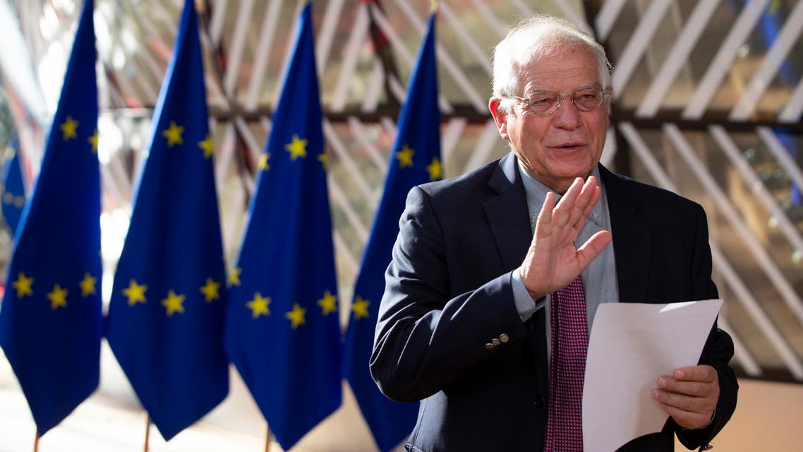 European Union (EU) Minister for Foreign Affairs Josep Borrell attends a meeting of EU foreign ministers at the European Council building in Brussels, on July 13, 2020.