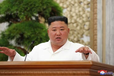 North Korean leader Kim Jong Un guides the 14th enlarged meeting of Political Bureau of 7th Central Committee of WPK in this undated photo released on July 2, 2020 by North Korean Central News Agency (KCNA) in Pyongyang. (KCNA via Reuters)