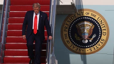 U.S. President Trump arrives from a day trip to Georgia aboard Air Force One at Joint Base Andrews, Maryland. (Reuters)