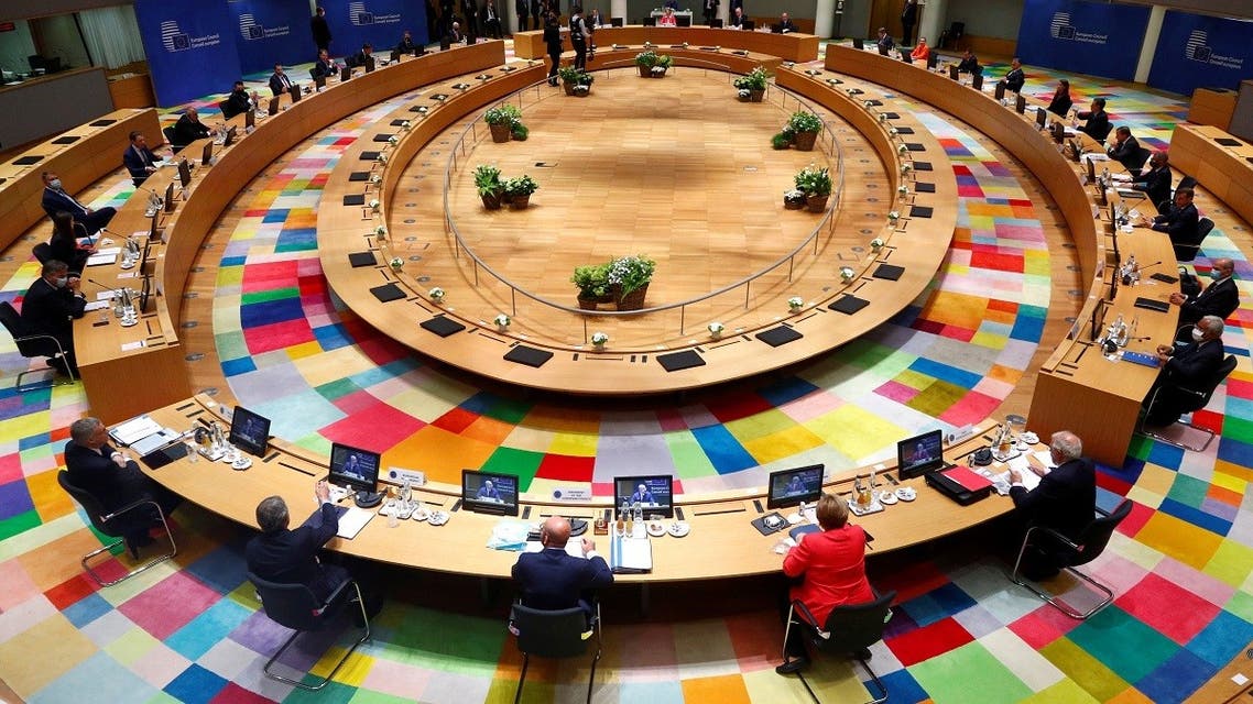 European Union leaders take part in the first face-to-face EU summit since the coronavirus disease (COVID-19) outbreak, in Brussels, Belgium July 17, 2020. REUTERS/