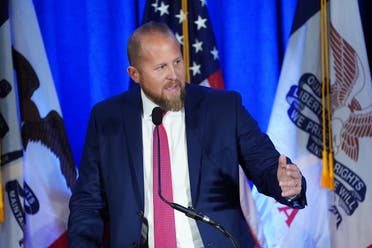 Brad Parscale speaks at a press conference in Des Moines, Iowa, February 3, 2020. (File Photo: Reuters)