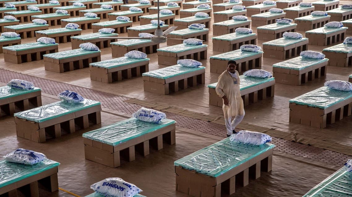 Disposable cardboard beds at a makeshift coronavirus care center in New Delhi, India, June 26, 2020. (File photo: Reuters)