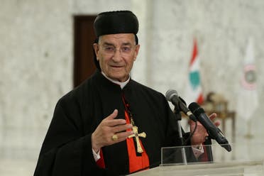 Lebanese Maronite Patriarch Bechara Boutros Al-Rai speaks after meeting with Lebanon's President Michel Aoun at the presidential palace in Baabda, Lebanon July 15, 2020. (Reuters)
