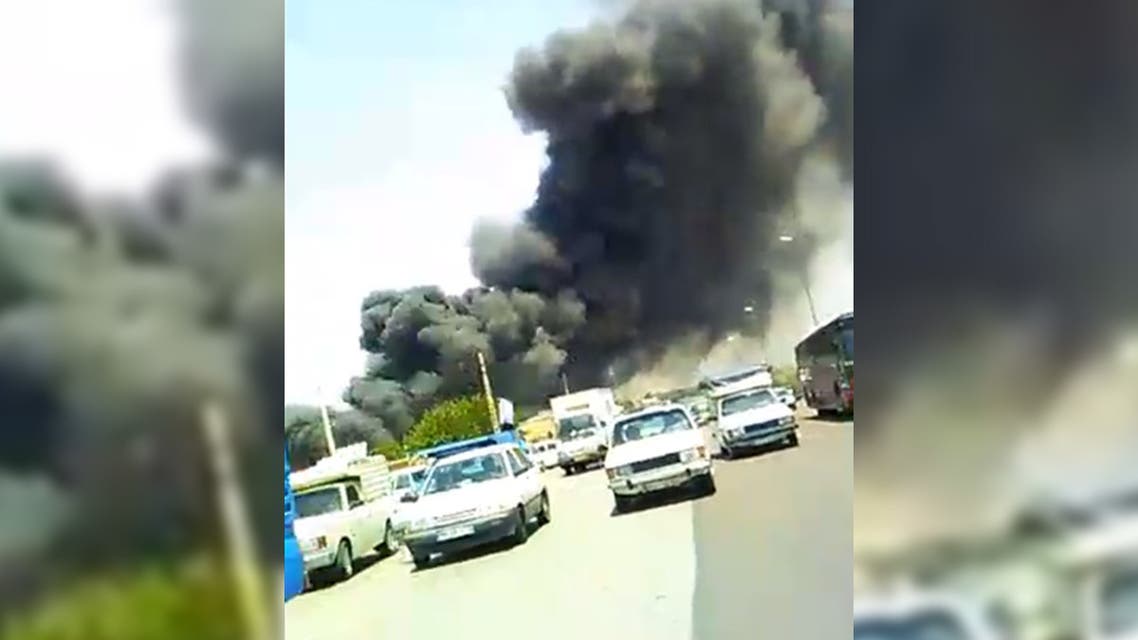 A fire in the Iranian city of Tabriz. (Twitter)