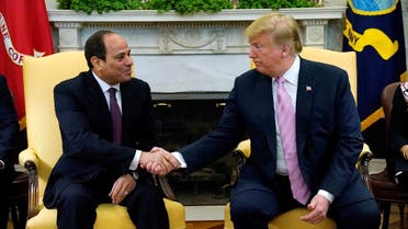 US President Donald Trump meets with Egypt President Abdel Fattah al-Sisi at the White House in Washington, US, April 9, 2019. (Reuters)