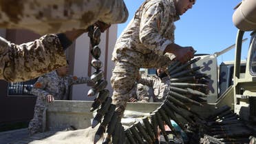 Fighters from a Misrata armed group loyal to the Government of National Accord (GNA) prepare ammunition in Libya, April 8, 2019. (File photo: AFP)