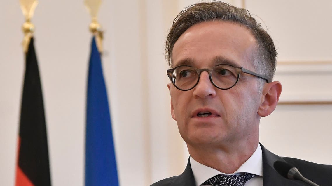 German Foreign Minister Heiko Maas gives a press conference following his meeting with his Greek counterpart in Athens on July 21, 2020, as part of Maas' one-day visit to Greece.