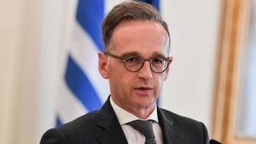 German Foreign Minister Heiko Maas gives a press conference following his meeting with his Greek counterpart in Athens on July 21, 2020, as part of Maas' one-day visit to Greece. 