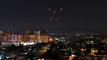 Syrian Air defences respond to Israeli missiles targeting south of the capital Damascus, on July 20, 2020. Israeli strikes south of the Syrian capital wounded seven Syrian soldiers, state media reported, in an attack which a war monitor said hit several positions of regime forces and Iran-backed militias.