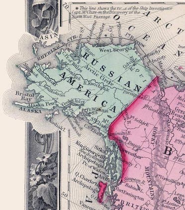 خريطة أميركا الروسية عام 1860