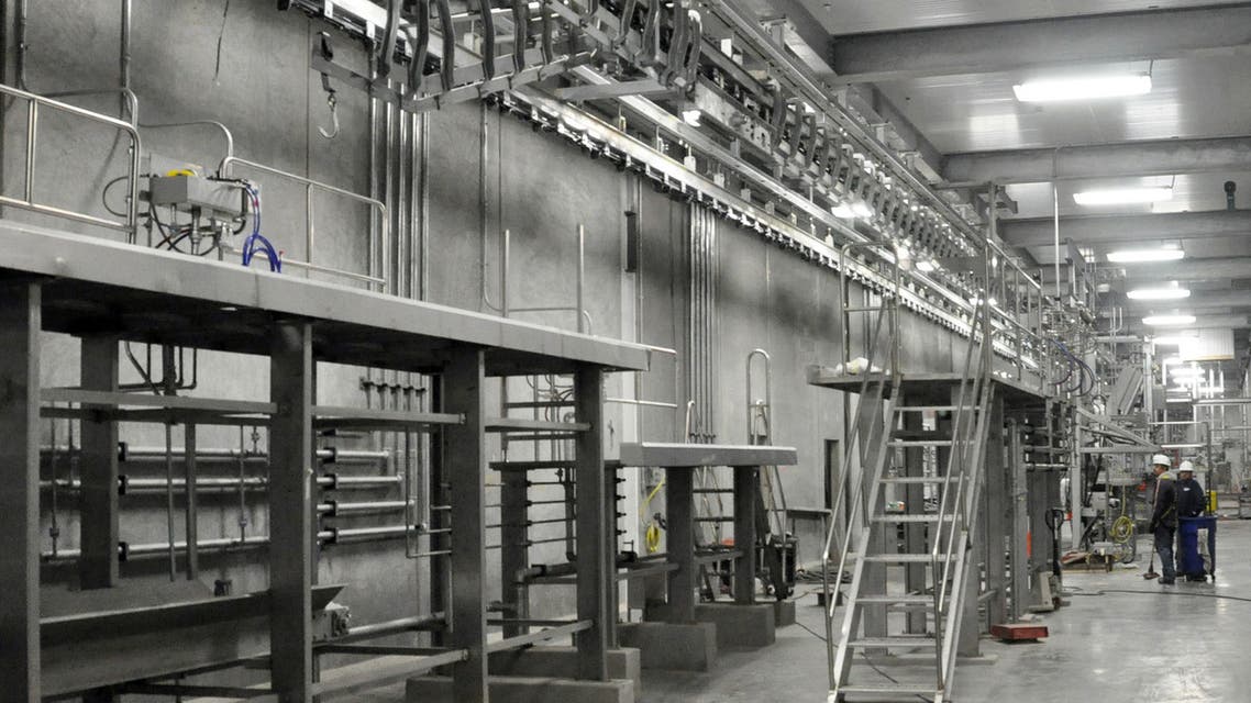 In this April 2, 2012, photo construction employees continue work inside a beef processing plant, Monday, April 2, 2012, in South Dakota. (File photo: AP)