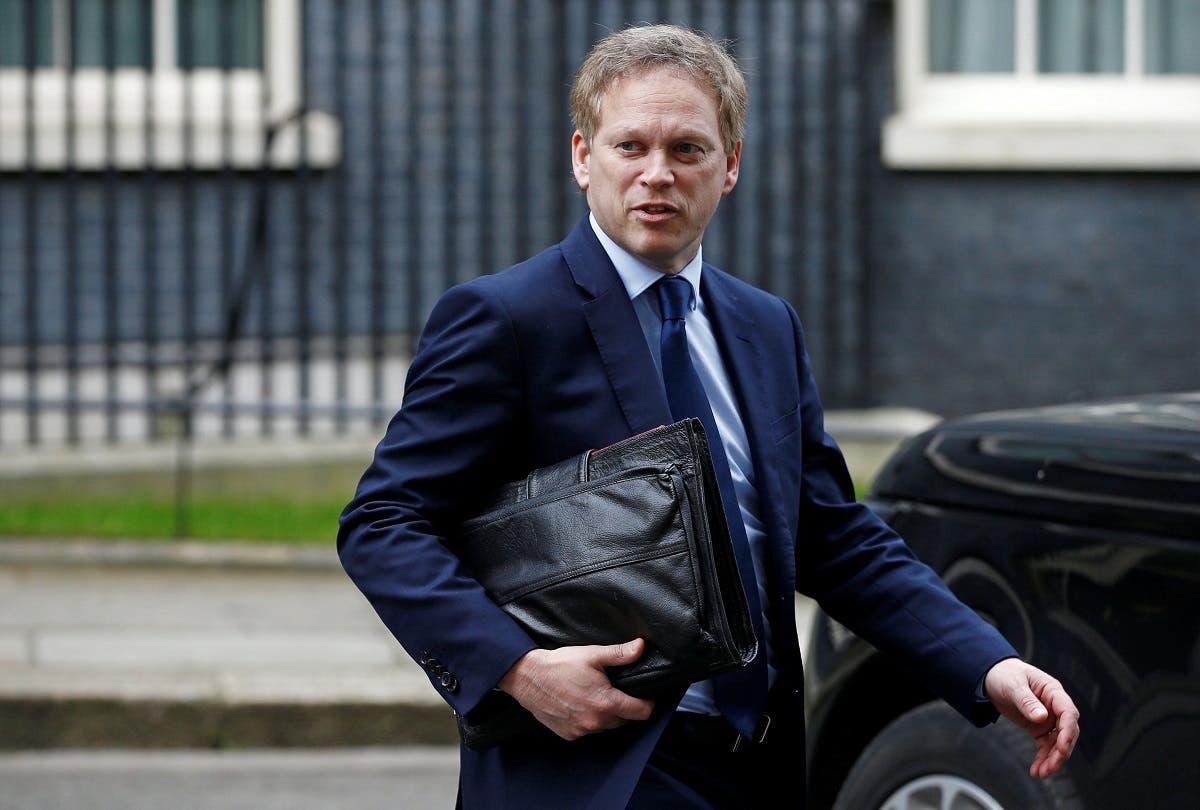 Britain’s Secretary of State for Transport Grant Shapps outside Downing Street, London, Britain, on March 17, 2020. (Reuters)