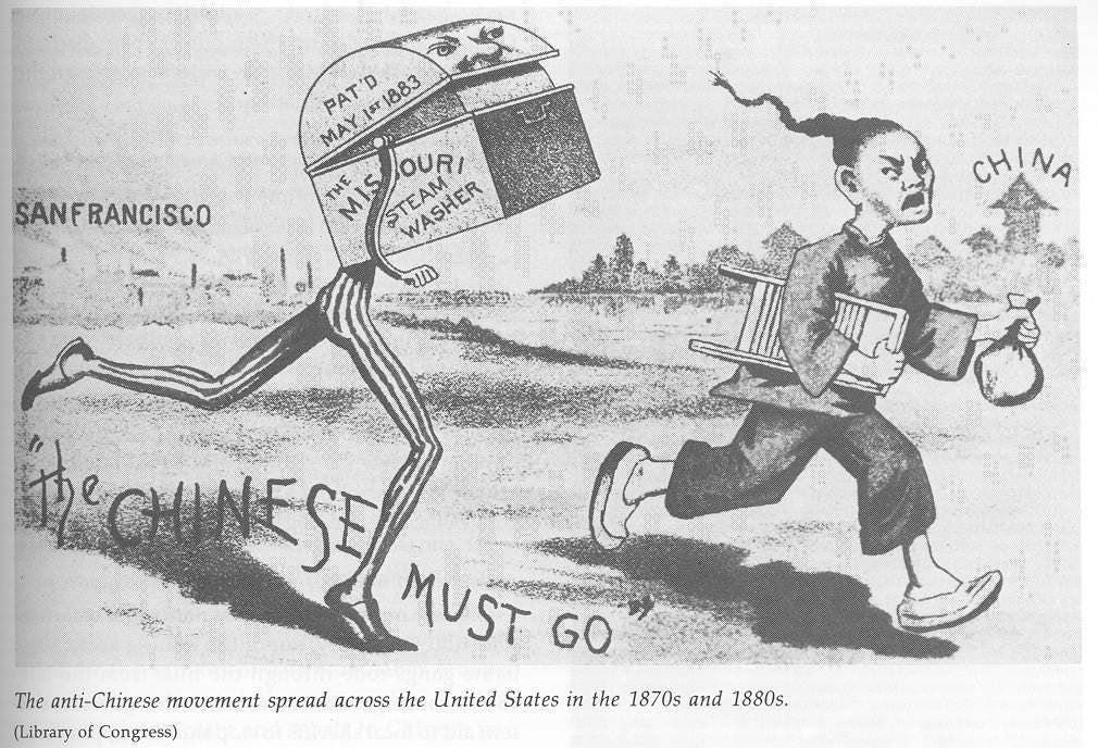 رسم كاريكاتيري ساخر عن طرد الصينيين من البلاد