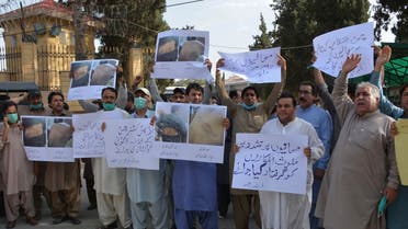 Pakistani journalists rally to condemn the alleged arrests of their colleagues by authorities for reporting lack of facilities in quarantine center set up to contain the spread of coronavirus in border town of Chaman, on June 23, 2020 in Quetta, Pakistan. (AP)