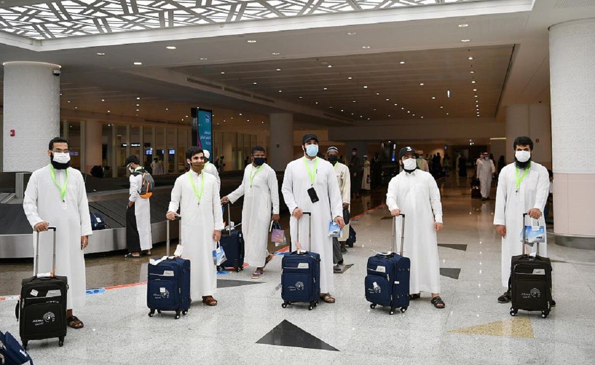 Hajj pilgrims arrive in Jeddah for this year's pilgrimage amid the coronavirus outbreak. (SPA / Twitter)