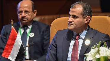 Yemen's Minister of Foreign Affairs Mohammad Al-Hadhrami attends a meeting for top diplomats of Arab and African coastal states, in the Saudi capital Riyadh on January 6, 2020. (AFP)