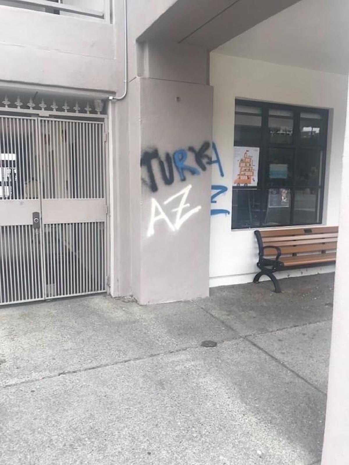 An Armenian school in San Francisco, California is vandalized, July 24, 2020. (Supplied)