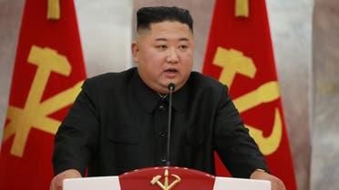 North Korean leader Kim Jong Un speaks at event to celebrate the 67th anniversary of the end of the 1950-53 Korean War, in this  undated photo released on July 27, 2020 by North Korean Central News Agency (KCNA) in Pyongyang. (KCNA via Reuters)
