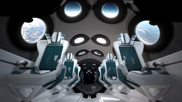 The interior cabin of billionaire Richard Branson's space tourism firm Virgin Galactic's SpaceShipTwo is seen in an artist's rendition released on July 28, 2020. (Reuters)