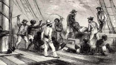 لوحة لعملية رمي العبيد بالمحيط
