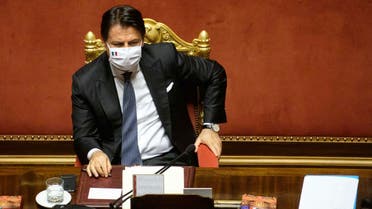  Italian Prime Minister Giuseppe Conte addresses the Senate on extension of Coronavirus emergency measures on July 28, 2020. (AP)