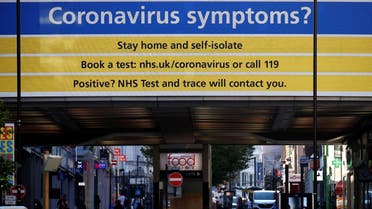 An information screen is pictured in Manchester as the city and the surrounding area faces local restrictions in an effort to avoid a local lockdown being forced upon the area amid the coronavirus disease (COVID-19) outbreak in Britain, July 31, 2020. (Reuters)