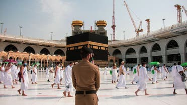 Photo shows pilgrims circumambulating around the Kaaba, the holiest shrine in the Grand mosque in the holy Saudi city of Mecca. (AFP)