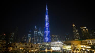 DMCCThe Burj Khalifa – the world’s tallest building – lit up on July 31, 2020, with a visual display in celebration of Dubai’s remarkable diamond story. (Supplied)