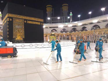 54,000 liters of disinfectants used daily to clean Mecca’s Grand Mosque. (Supplied)