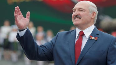 FILE PHOTO: Belarusian President Alexander Lukashenko gestures as he takes part in the celebrations of Independence Day in Minsk, Belarus July 3, 2020. REUTERS/Vasily Fedosenko/File Photo