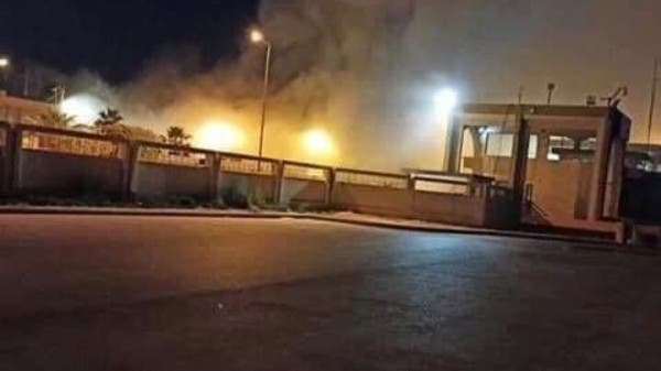 صور.. اشتعال النيران في مطار مصراتة الليبي