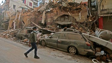 A picture shows the aftermath of a blast that tore through Lebanon's capital on August 5, 2020 in Beirut. (AFP)