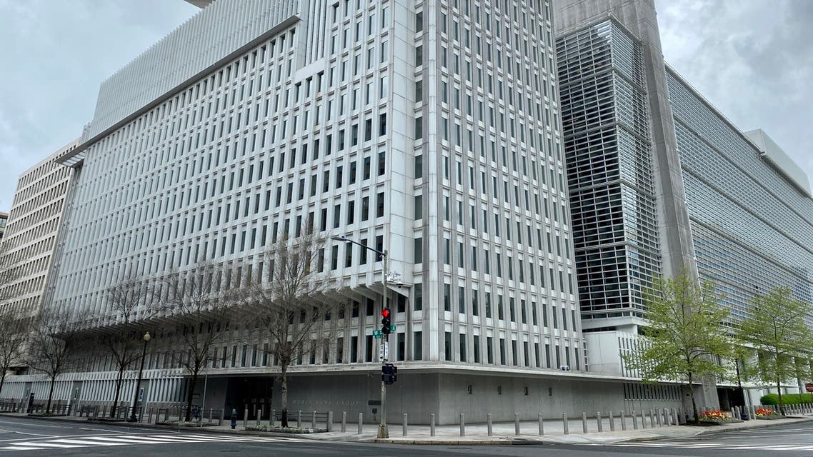 The World Bank Group building is viewed on an empty street in Washington, DC on April 13, 2020, during the virtual IMF, World Bank Spring 2020 meetings. The IMF published Global Financial Stability Report, with virtual presser by Financial Counsellor Tobias Adrian.