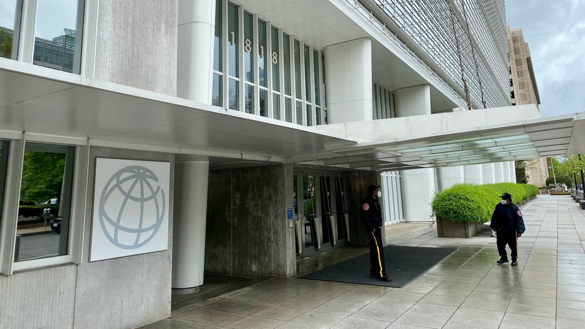 The World Bank Group building is viewed on an empty street in Washington, DC on April 13, 2020, during the virtual IMF, World Bank Spring 2020 meetings. The IMF published Global Financial Stability Report, with virtual presser by Financial Counsellor Tobias Adrian.