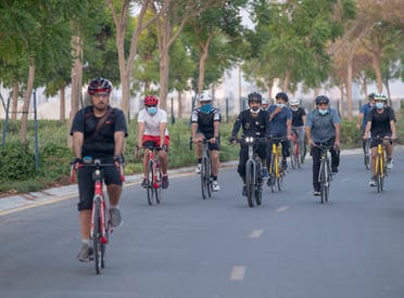 Sheikh Mohammed along with his associates in another part of the city. (Dubai Media City)