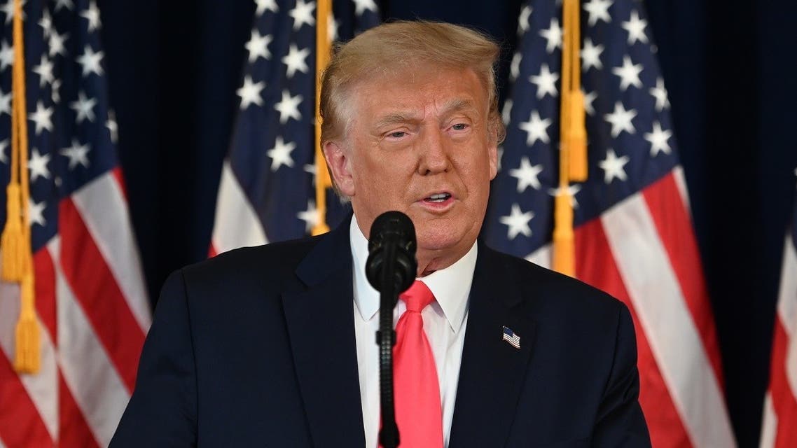US President Donald Trump speaks during a news conference in Bedminster, New Jersey, on August 8, 2020. (AFP)