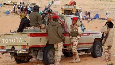 Niger's armed forces patrol at the Cheriyet touristic site, in the northern Niger region of Agadez, on February 12, 2020. (AFP)